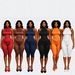 Elegant Halter Neck Jumpsuit Polka Dot Print Boned Waist Zip Detail Y2K-Inspired Wide-Leg Pants Two-Piece Look Women's Set_ecoleips.com