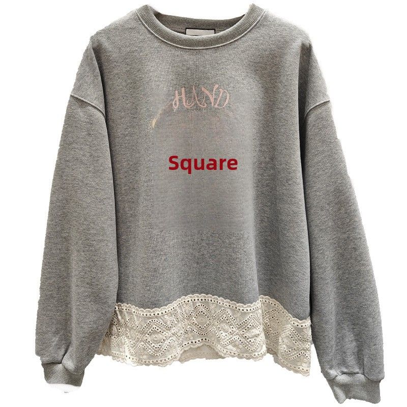 Elegant And Unique Lace Trim Sweatshirt For Women, Autumn/Winter, Fleece Lined, Plus Size, Two-Piece Jacket_ecoleips.com