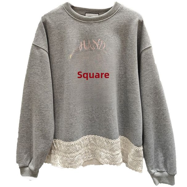 Elegant And Unique Lace Trim Sweatshirt For Women, Autumn/Winter, Fleece Lined, Plus Size, Two-Piece Jacket_ecoleips.com