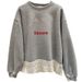 Elegant And Unique Lace Trim Sweatshirt For Women, Autumn/Winter, Fleece Lined, Plus Size, Two-Piece Jacket_ecoleips.com