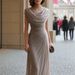 Casual Party Dress For Women Elegant Pleated Design Droopy Neck_ecoleips.com