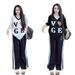 Plus Size Women's Summer Casual V Neck Color Block Letter Print Top With Wide Leg Pants Loose Fit Fashion Clothing Set_ecoleips.com