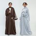 Voya Silky Satin Open Front Kimono Abaya For Women, Dubai Modest Fashion Loose Puff Sleeve Maxi Long Robe, Elegant Muslim Casual Evening Layer Kaftan_ecoleips.com