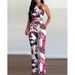 Women's Clothing Summer Two Piece Short Printed Vest High Waist Wide Leg Pants Ladies Leisure Suit_ecoleips.com