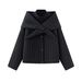Quilted Detachable Scarf Cotton Jacket For Women - Loose Fit Stand Collar Winter Coat, Casual Outerwear_ecoleips.com