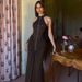 2025 Autumn New Fashion Slim Fit Wrinkled Button Round Neck Sleeveless Dress For Women Wholesale_ecoleips.com