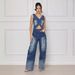 Women's Clothing Fashion Leisure New Multi Pocket Wide Leg Retro Vest Suit_ecoleips.com