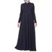 Cross-border Arab Robe, Middle Eastern Foreign Trade Women's Solid Color Single-breasted Pullover Long-sleeve Dress_ecoleips.com
