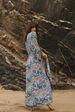 Bohemian Beach Cover-Up - Lightweight 100% Cotton Kimono With Floral Print For Swimwear & Summer (Pink, Blue, Black/White, One Size)_ecoleips.com