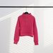 Scuba Women's High Neck Long Sleeve Sweatshirt Fleece Lined Sports Yoga Wear With Half Zipper Gold Zipper Loose Fit_ecoleips.com