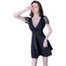 Slimming Black Mini Nightclubs, Summer Low-cut V-neck, Tummy-concealing, Nightclub Workwear, Sexy Dress For Women_ecoleips.com
