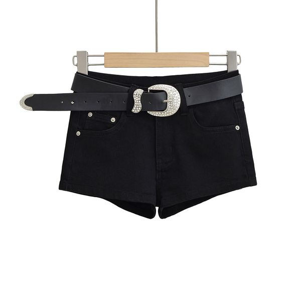 2025s American Style Spicy Girl Low Waist Denim Shorts For Women 2025 Summer New Sexy Tight Elastic Slimming Hip-hugging Hot_ecoleips.com