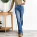 Plus-Size High-Stretch Flare Jeans For Women – Trendy Wide-Leg Denim Pants With Asymmetric Detail_ecoleips.com