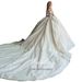 Odelia's Pearl Court Style Long Train Wedding Dress off the Shoulder Design Luxurious Embellished Elegant Bride Women's Clothing_ecoleips.com