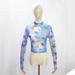 European And American Cross-border Foreign Trade Women's Clothing, Mesh Hollow Butterfly Print Long-sleeve Cropped_ecoleips.com