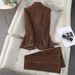 Women's Premium Wool Suit Set – Elegant Blazer & Trousers For Office & Formal Occasions (Khaki/Black/Red, S-4XL)_ecoleips.com