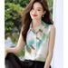 Women's Sleeveless Shirt Satin 3D Digital Print Elegant Top Loose Fit Versatile Retro Style New 2026 Cross Border_ecoleips.com