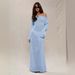 Women's Clothing Temperament Round Neck Off Shoulder Hollow Knitted Long Skirt Hip Dress_ecoleips.com