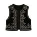 Women's clothing beaded embroidered vest vest Y2K black velvet vest top 8ES_ecoleips.com