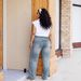 Women's Distressed Denim Wide-Leg Jeans Detachable Utility Belt Vintage Wash Straight Leg Trousers Multi-Pocket Design_ecoleips.com