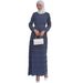 Muslim Women's Wear Middle Eastern Malay Robe Export Fashion Ethnic Style Chiffon Pleated Dress_ecoleips.com