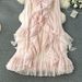 Women's Clothing Holiday Style Cape Cardigan Coat Spring Women's Design Ruffles Slim Fit Long Trumpet Sleeve Chiffon Shirt_ecoleips.com