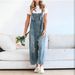 Women's Retro Distressed Ripped Wide Leg Denim Overalls Comfortable Casual Loose Fit European American Fashion Style_ecoleips.com