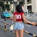 Women's Clothing Women’s Cropped Polo Tee – Digital Print & Deep V-Neck (Navy/Black/Red, S-L)_ecoleips.com