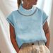 Women's Casual High Collar Linen Lace Shirt Solid Color Breathable Hollow Top For Summer Spring/Autumn Regular Fit Elegant Fashion_ecoleips.com