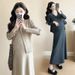 Autumn New Korean Fashion Knitted 2-Piece Maternity Dress_ecoleips.com
