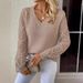 Spring Autumn Knitted Sweater European And American Cross-Border Foreign Trade Women's Fashion Elegant V-Neck_ecoleips.com