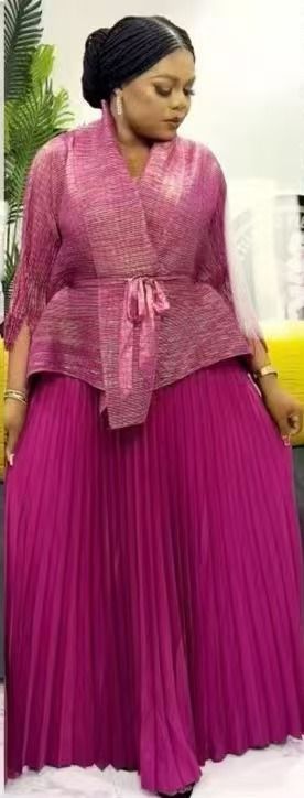 Women's Clothing Pleated Large Swing Pleat Hot Stamping Craft Set_ecoleips.com