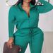 Women's Clothing Autumn And Winter Casual Zipper Elastic Waist Wide Leg Jumpsuit_ecoleips.com