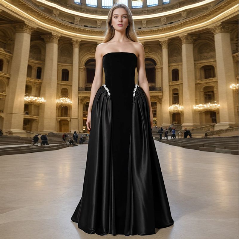 Elegant Diamond-Pleated Tube Top Maxi Dress – Celebrity-Inspired Summer Long Skirt For Women, Chic & Breathable_ecoleips.com