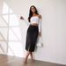 Women's Clothing Retro Non Elastic Half Length Denim Skirt Women's Mid Length Slit Half Skirt_ecoleips.com