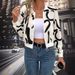 European American Cross-border 2026 Autumn And Winter Elegant Women's Patterned Printed Zip-up Baseball Jacket Casual_ecoleips.com