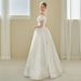 Women's Clothing Retro One Shoulder Simple Engagement Registration Dress Travel Photography Petite Bride Gown_ecoleips.com