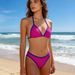 Backless Three Piece Bikini Set Swimwear Sexy Swimsuit Relaxed Everyday Wear Comfortable Feshion_ecoleips.com