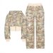 Women's Retro Camouflage Jacket And Trousers Set Casual Style Sweater Suit Two-Piece Outfit for International Trade_ecoleips.com