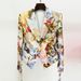 Women's Clothing Fashion Tie Rope Slim Waist Retro Renaissance Angel Print Suit Jacket_ecoleips.com