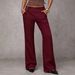 2026 New Solid Color Wide-Leg Pants Women, Low Waist, Draped, Slimming, Height-Enhancing, Versatile For Commuting And_ecoleips.com
