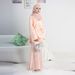 Women's Clothing Modest Abaya Dress Modest Two-Piece Set – Long Sleeve Top & Maxi Skirt With Tie Detail, Breathable Cotton Blend, Elegant Solid Colors_ecoleips.com