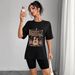Women's Casual Round Neck Short Sleeve T-Shirt Multi-Color Style Simple Fashionable Sports Top Solid Printed Loose Fit_ecoleips.com