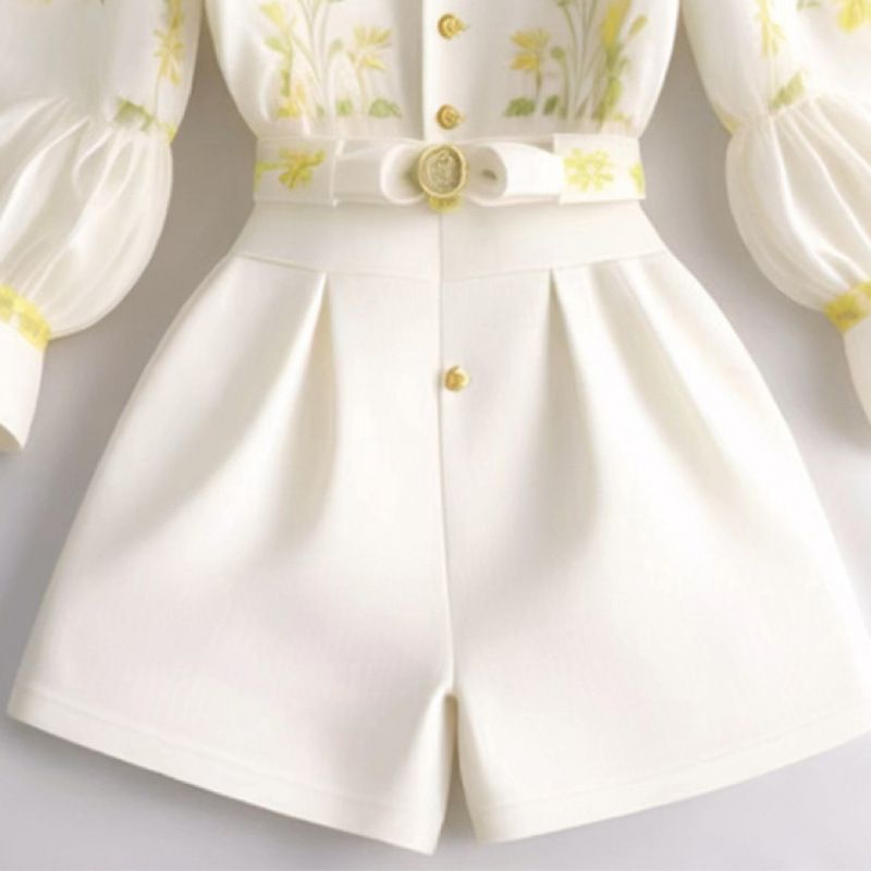 Women's Clothing Casual Chic Unique White Shorts Two Piece Suit Light Luxury High Dress_ecoleips.com