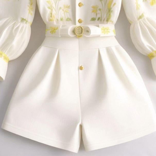 Women's Clothing Casual Chic Unique White Shorts Two Piece Suit Light Luxury High Dress_ecoleips.com