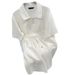 Women's Summer Casual Sports Suit Loose Fit Short Sleeve T-Shirt White Two Piece Trendy Hong Kong Style_ecoleips.com