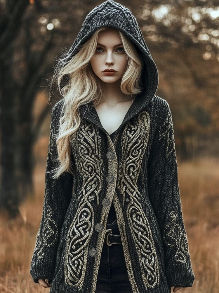 Women's Retro Ethnic Style Casual Cape Coat 3D Printed Fashionable Outerwear_ecoleips.com
