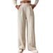 Women's Clothing New Style Drape Mopping Casual Pants High Waist Trousers Loose Temperament Straight Women's Niche Design Solid Color_ecoleips.com