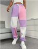Women's Cross Border European And American Style Color Blocked Jogger Sweatpants, High Waisted Casual Pants With Drawstring, Loose Fitting Sporty Style._ecoleips.com