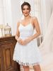 Women's Clothing Solid Color Sling V Neck Lace Slim Elegant Backless Short Dress_ecoleips.com